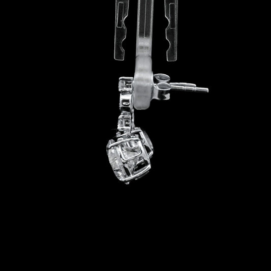 3.22 Ct Round Lab Grown Diamond 14K Gold Earrings