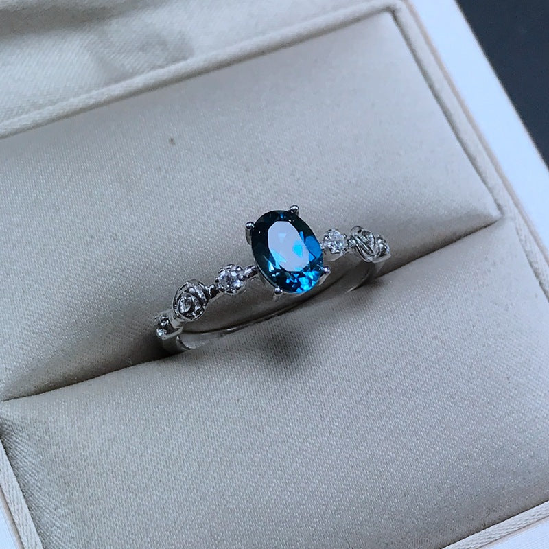 Blue Topaz 925 Sterling Silver Ring