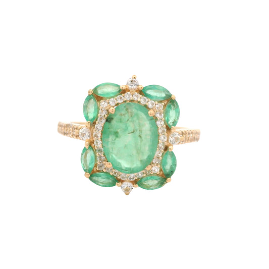 2.98 Ct Oval Emerald 14K Gold Ring