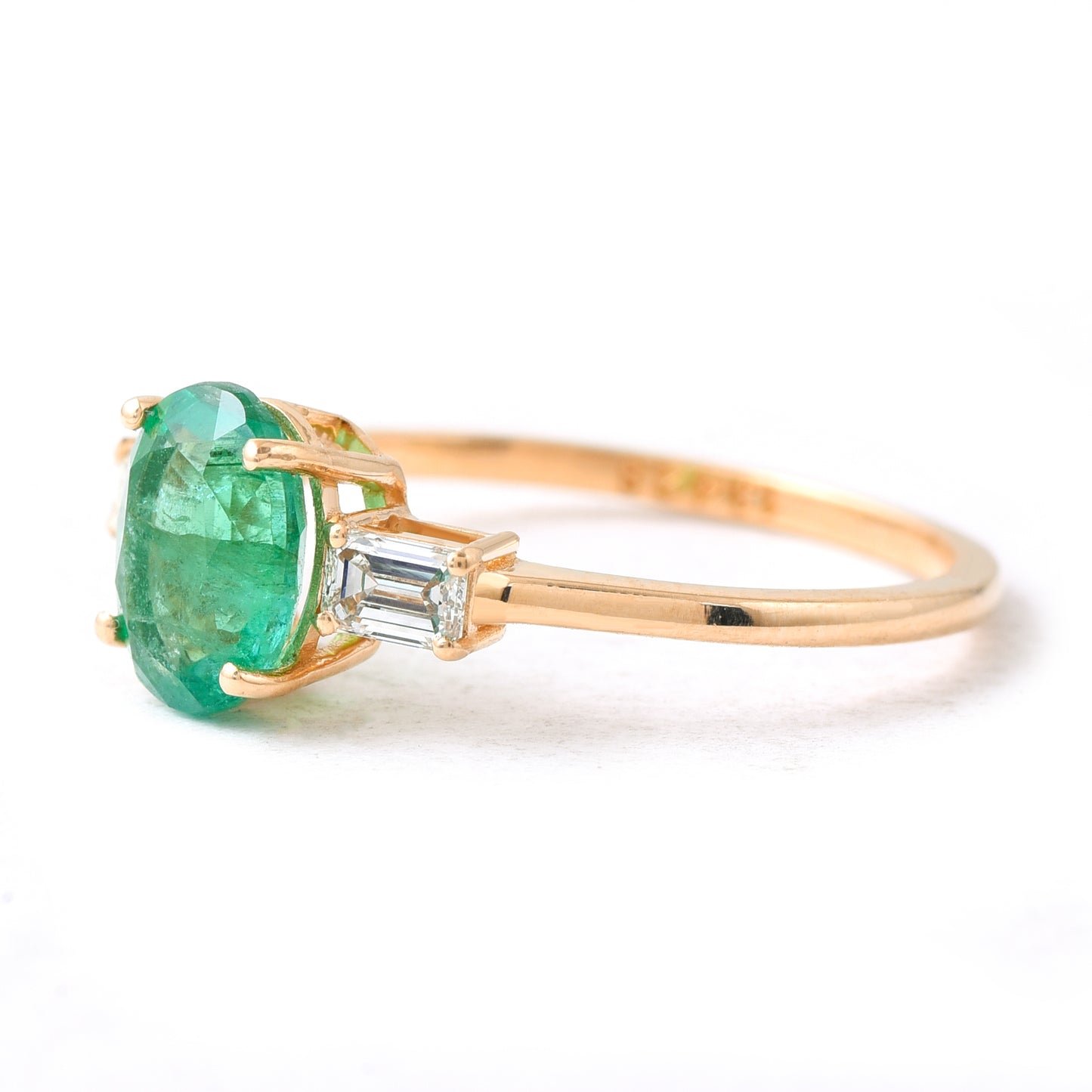 1.54 Ct Oval Emerald 14K Gold Ring