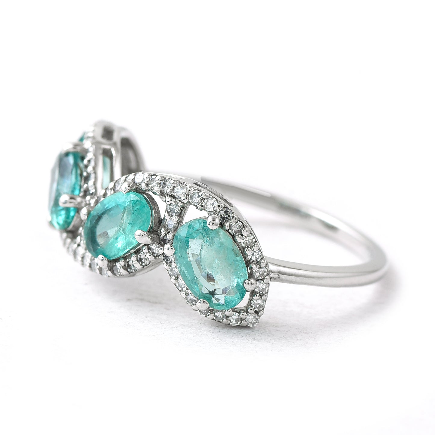3.19 Ct Oval Mixed Cut Natural Emerald 950 Platinum Ring