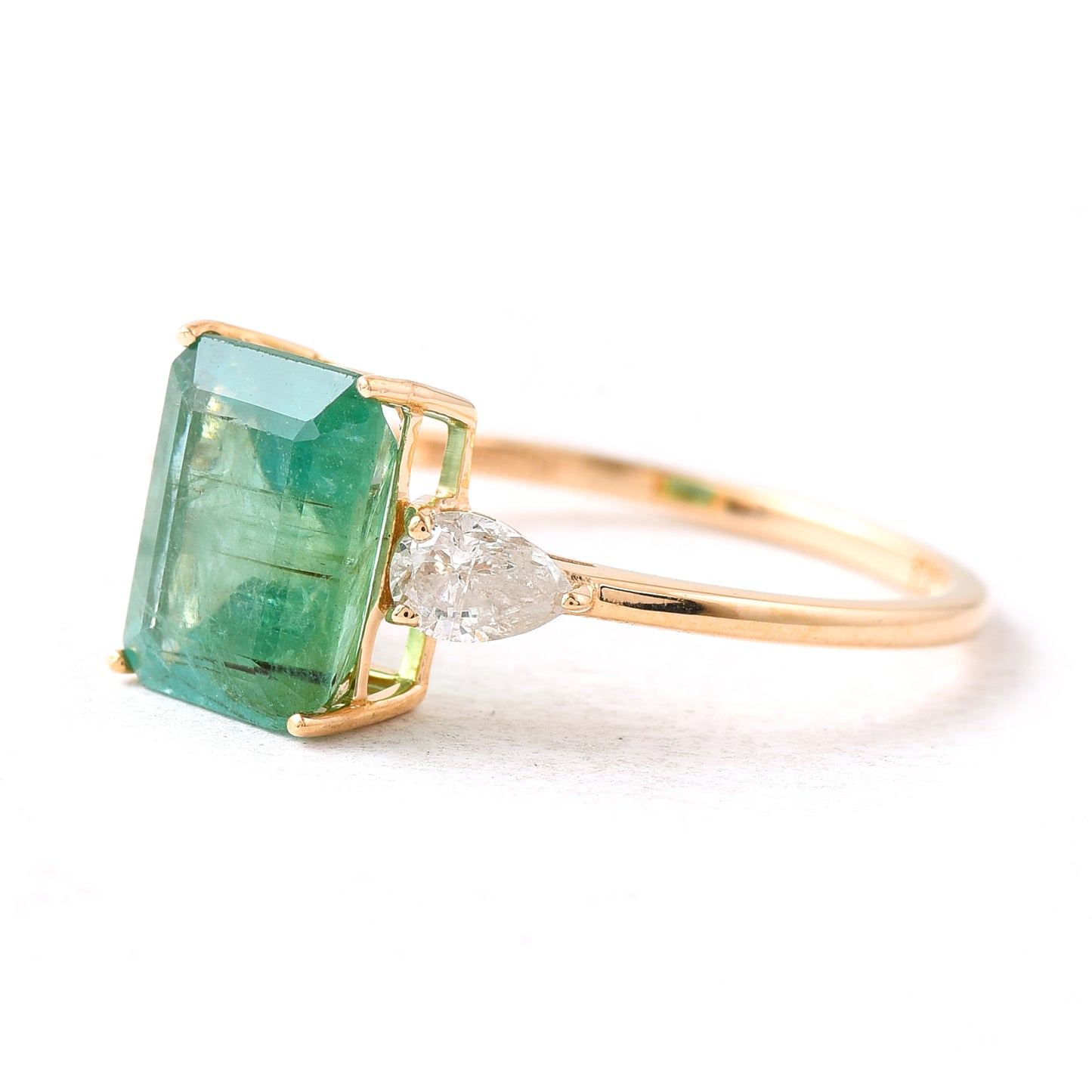 2.45 Ct Octagon Emerald 14K Gold Ring