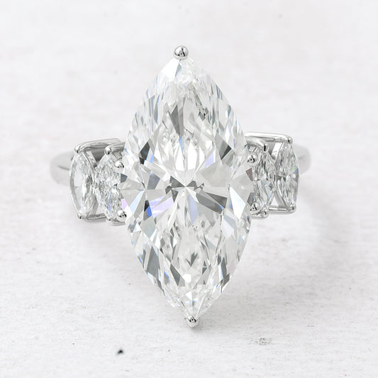 8.26 Ct Marquise Lab Grown Diamond 14K Gold Ring