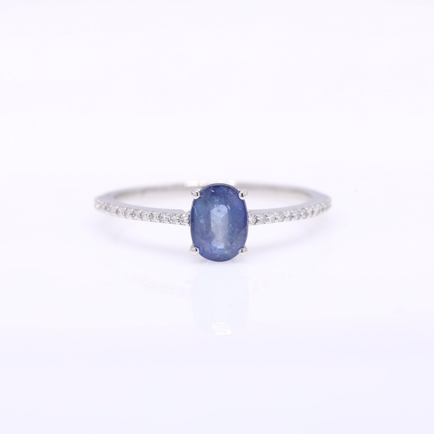 1.19 Ct Oval Mixed Cut Natural Sapphire 950 Platinum Ring