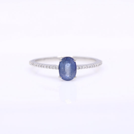 1.19 Ct Oval Mixed Cut Natural Sapphire 950 Platinum Ring