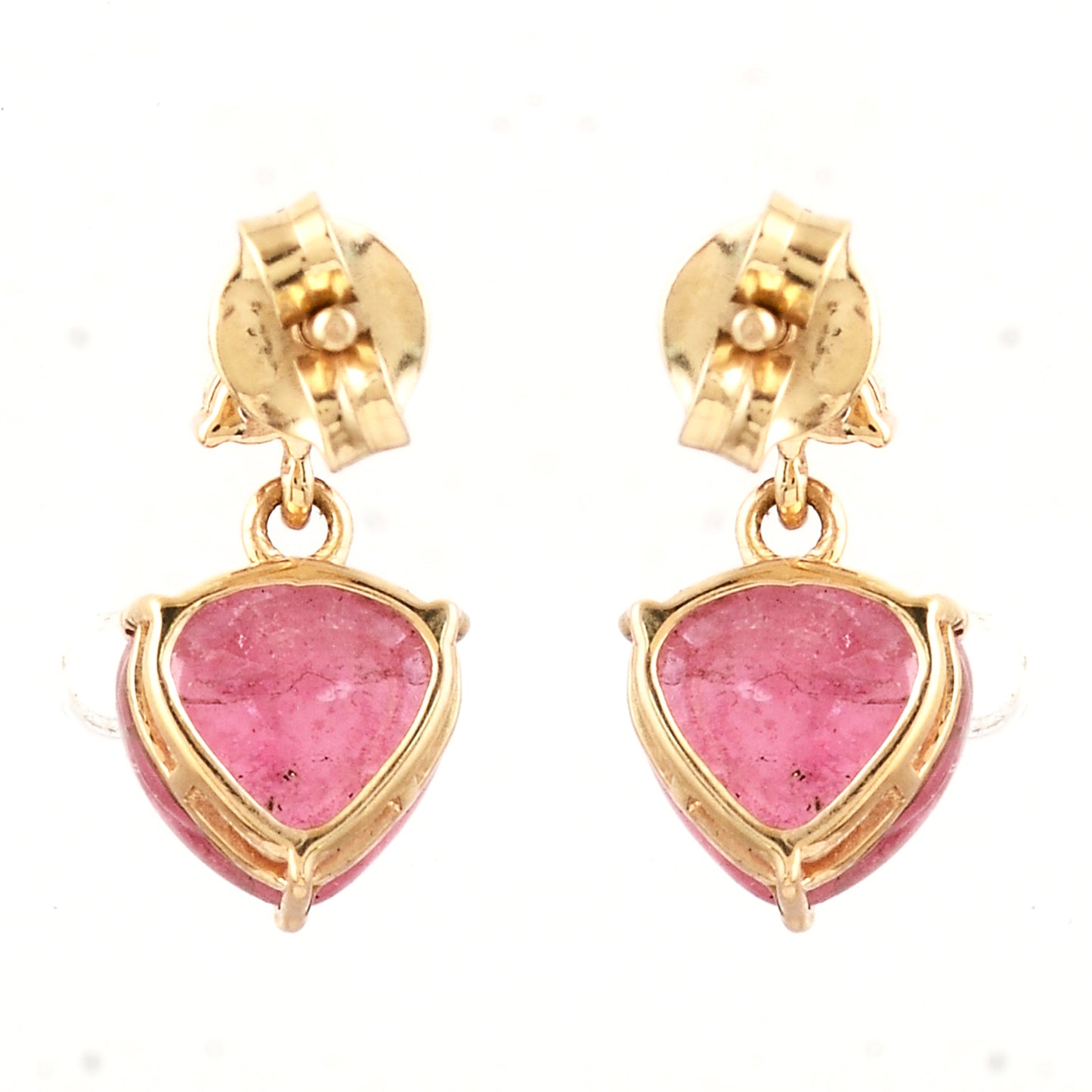 3.66 Ct Trillion Tourmaline 14K Gold Earrings