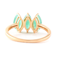 1.80 Ct Marquise Mixed Cut Natural Emerald 14K Gold Ring