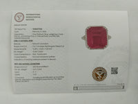 16.01 Ct Cut Cornered Rectangular Mixed Cut Natural Corundum Ruby 950 Platinum Ring