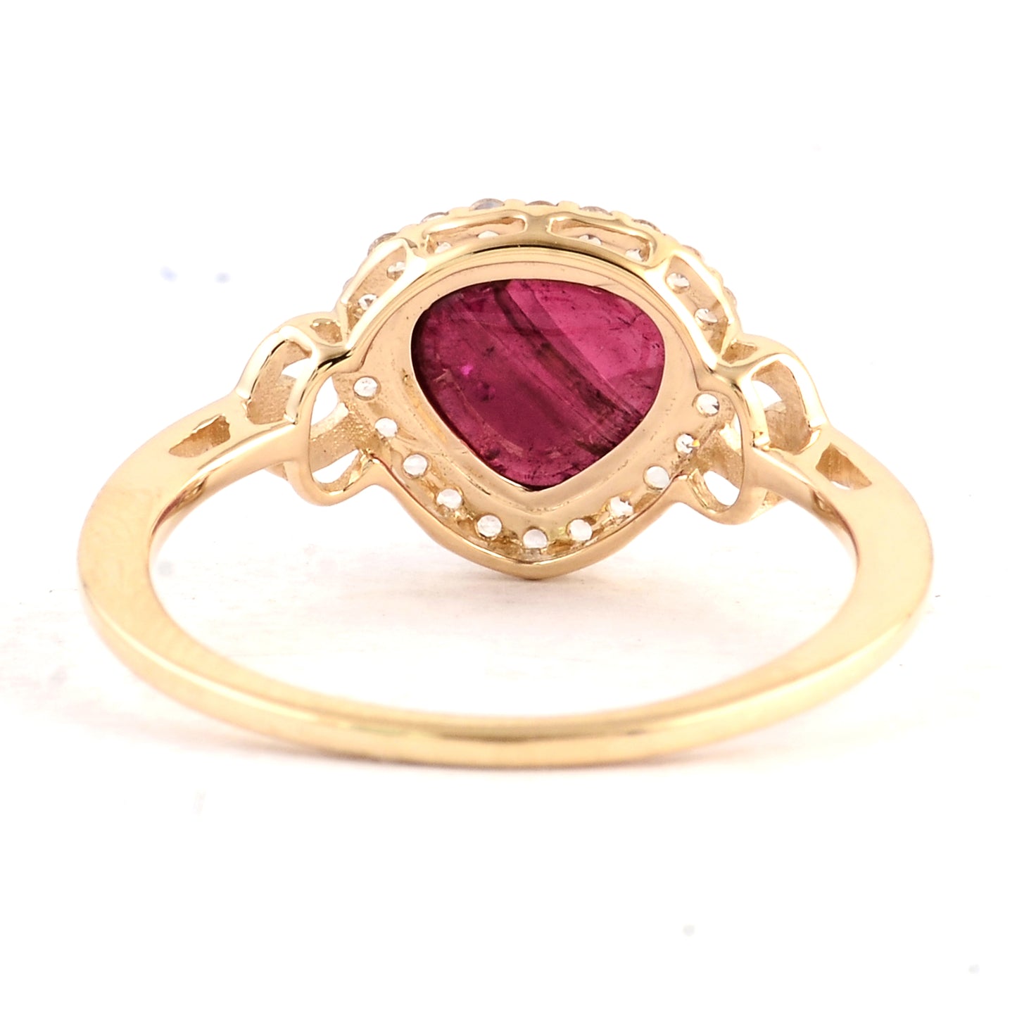 2.18 Ct Heart Tourmaline 14K Gold Ring