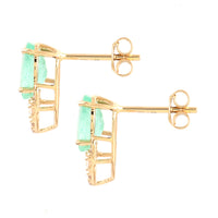 2.86 Ct Oval Emerald 14K Gold Earrings