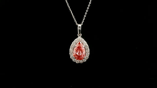 2.42 Carats Pink Lab Grown Diamond 14K Gold Pendant