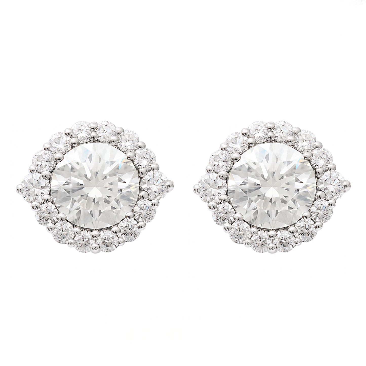 3.90 Carats Lab Grown Diamond 14K Gold Earrings