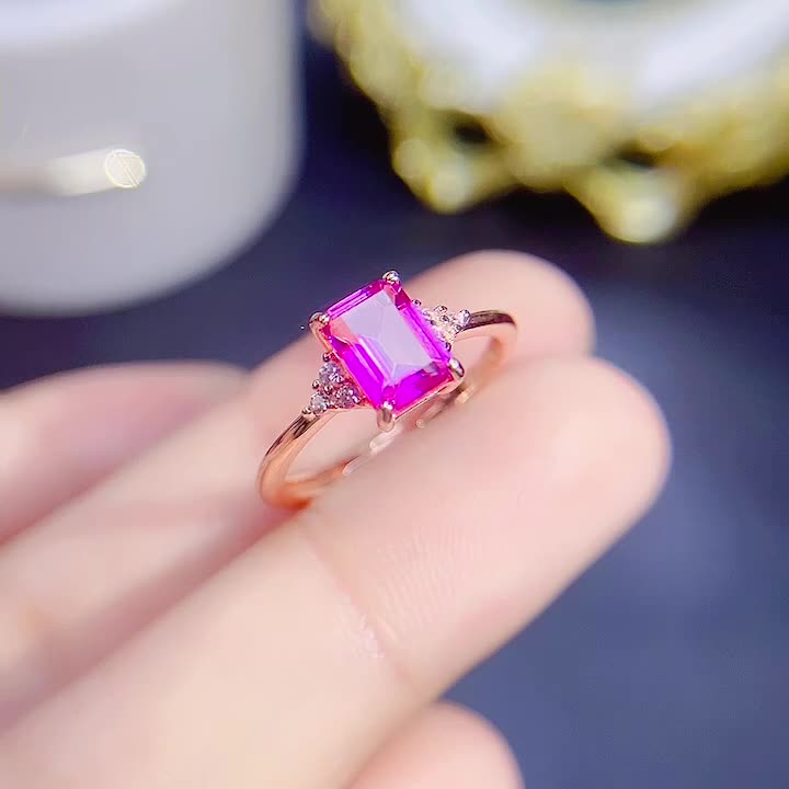 Pink Topaz 925 Sterling Silver Ring