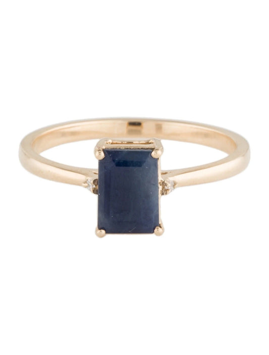 14K 1.18ct Sapphire & Diamond Cocktail Ring