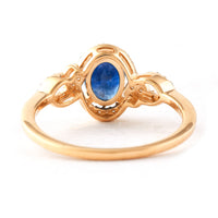 1.42 Ct Oval Mixed Cut Natural Sapphire 14K Gold Ring