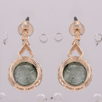 5.62 Ct Round Tourmaline 9K Gold Earrings