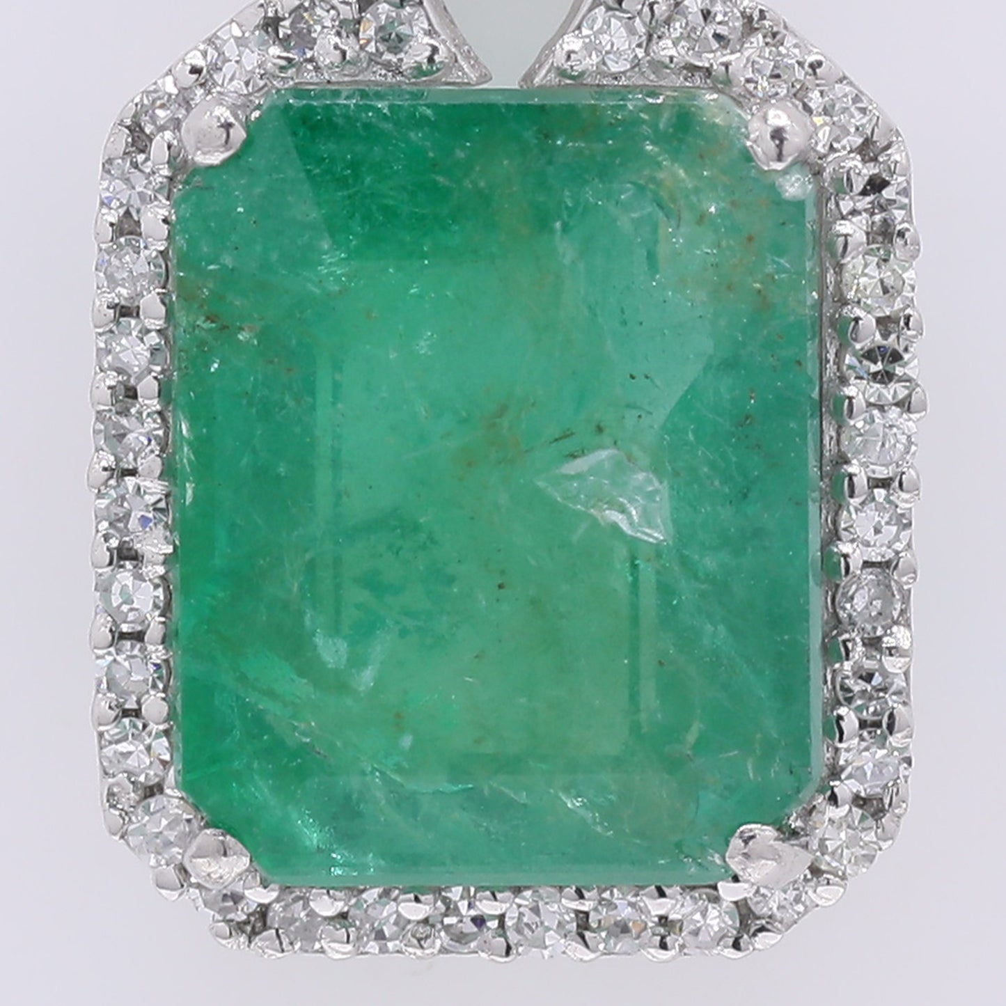 3.00 Ct Octagon Step Cut Natural Emerald 950 Platinum Pendant