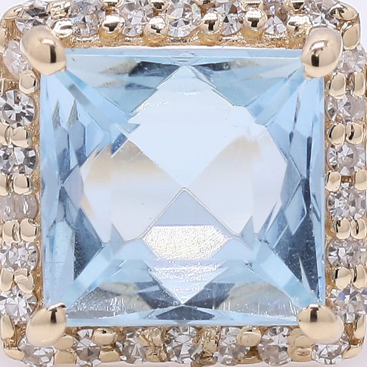 1.16 Ct Square Mixed Cut Natural Aquamarine 14K Gold Ring