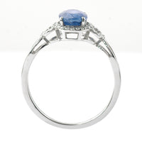 1.90 Ct Oval Mixed Cut Natural Sapphire 950 Platinum Ring