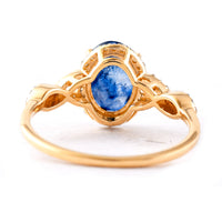 2.51 Ct Oval Mixed Cut Natural Sapphire 14K Gold Ring