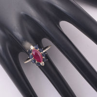 2.56 Ct Marquise Ruby 9K Gold Ring