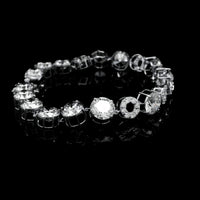 27.29 Ct Round Lab Grown Diamond 14K Gold Bracelet