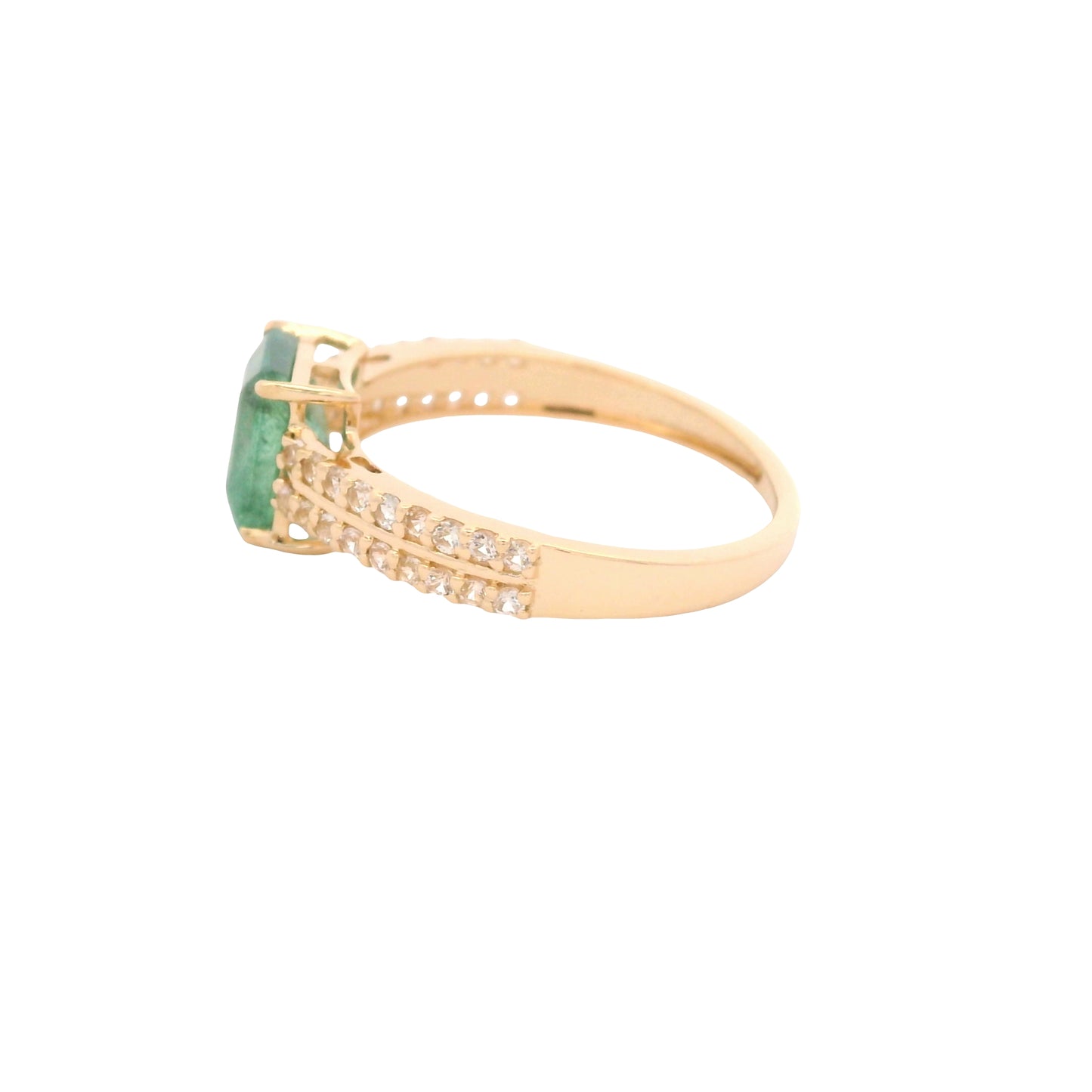 1.79 Ct Octagon Emerald 14K Gold Ring