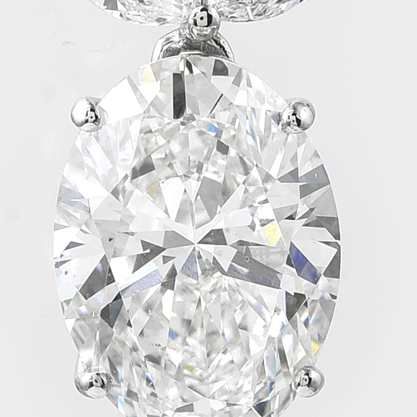 4.04 Ct Oval Lab Grown Diamond 950 Platinum Pendant