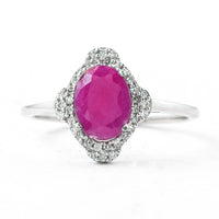 1.20 Ct Oval Mixed Cut Natural Ruby 950 Platinum Ring