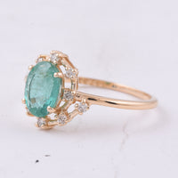 1.29 Ct Oval Natural Emerald 14K Gold Ring