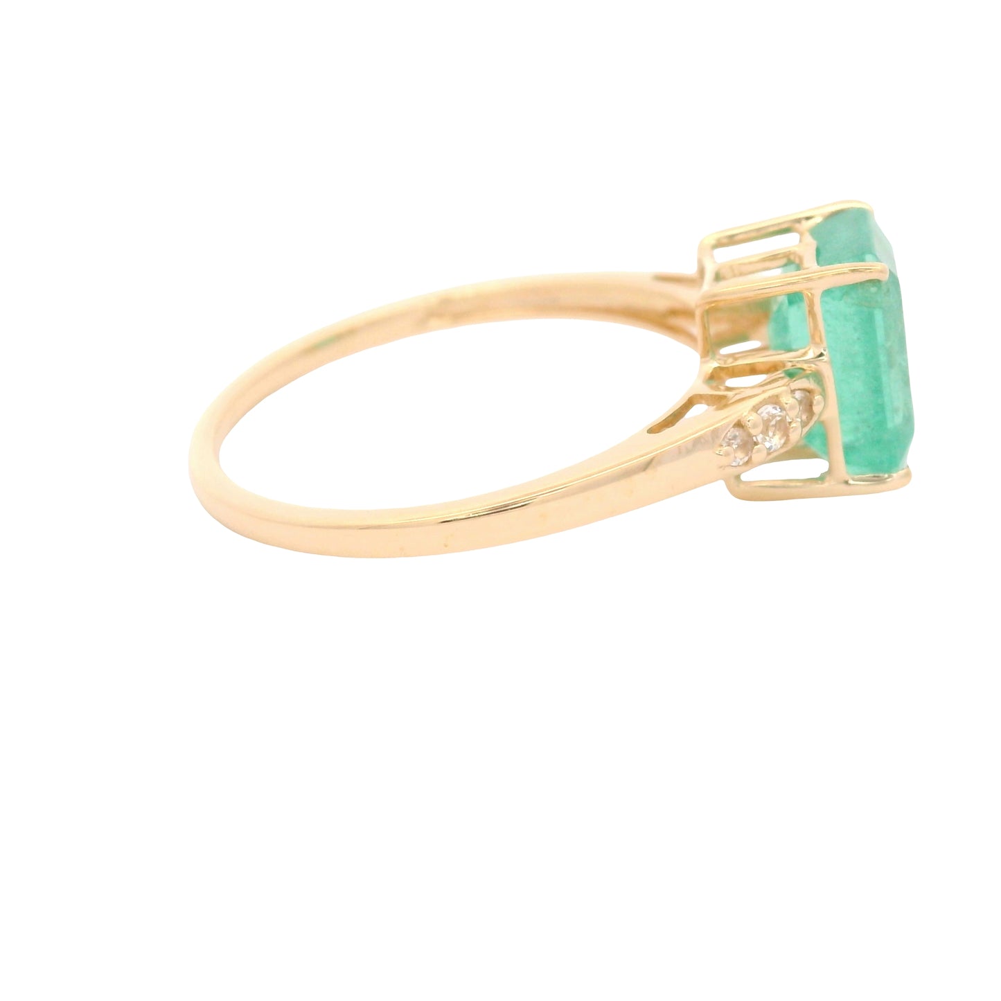 2.07 Ct Octagon Emerald 14K Gold Ring