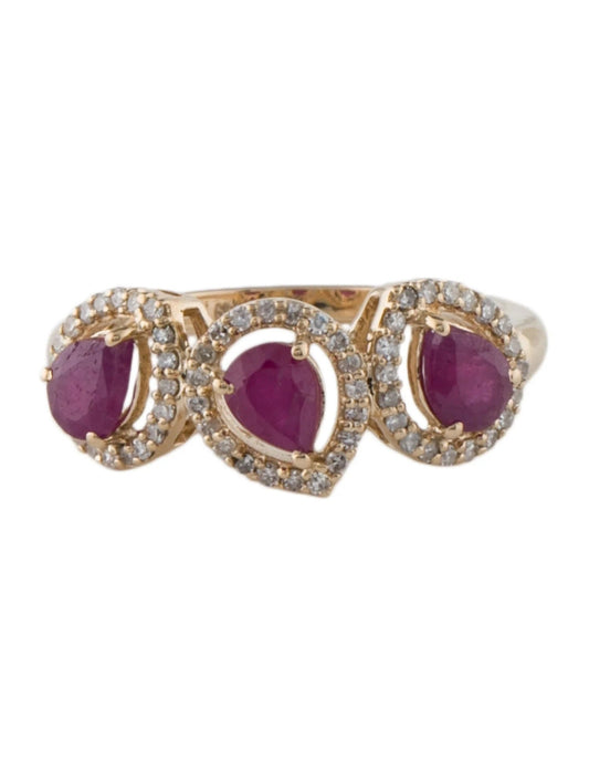 14K 1.35ctw Ruby & Diamond Cocktail Ring
