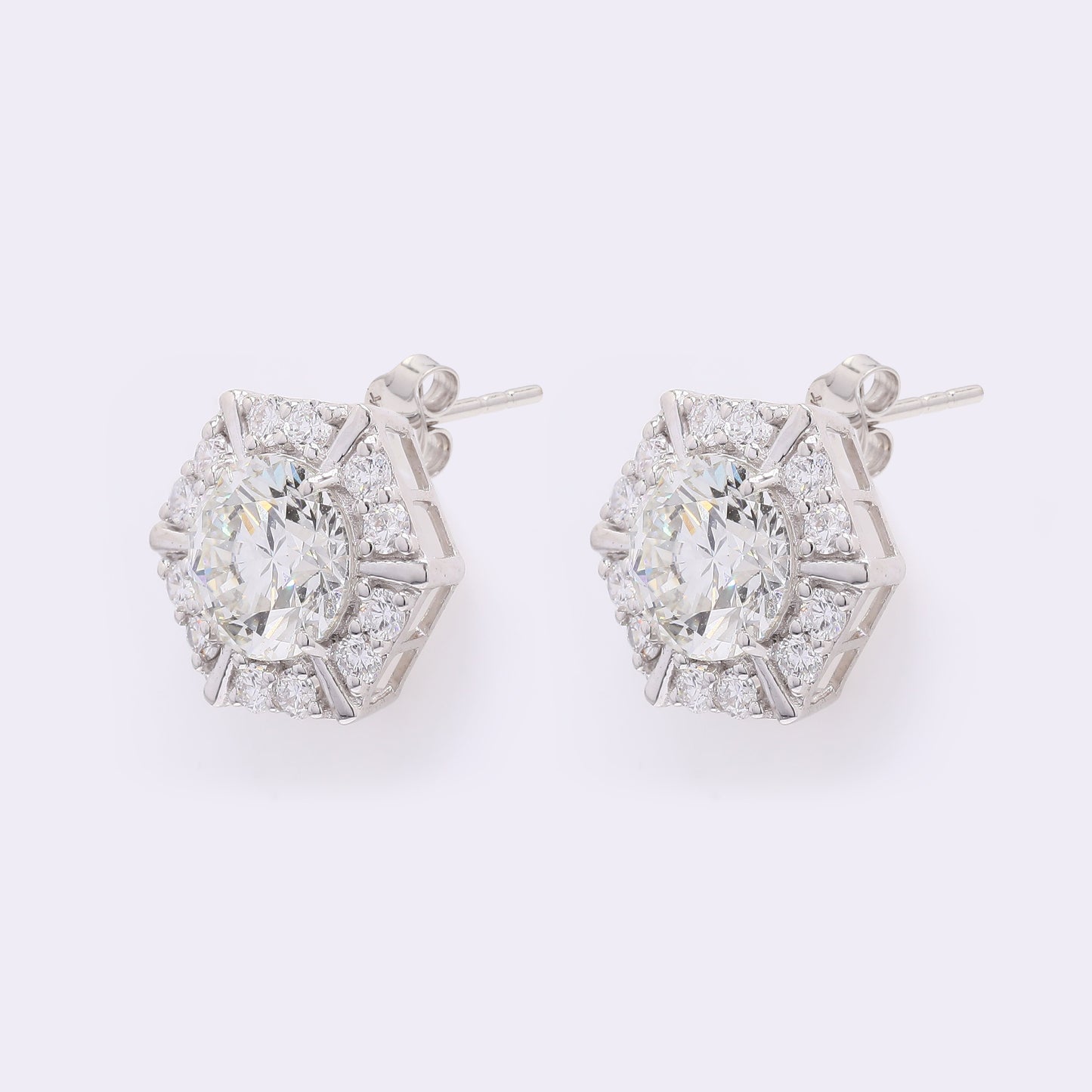 3.85 Carats Lab Grown Diamond 14K Gold Earrings