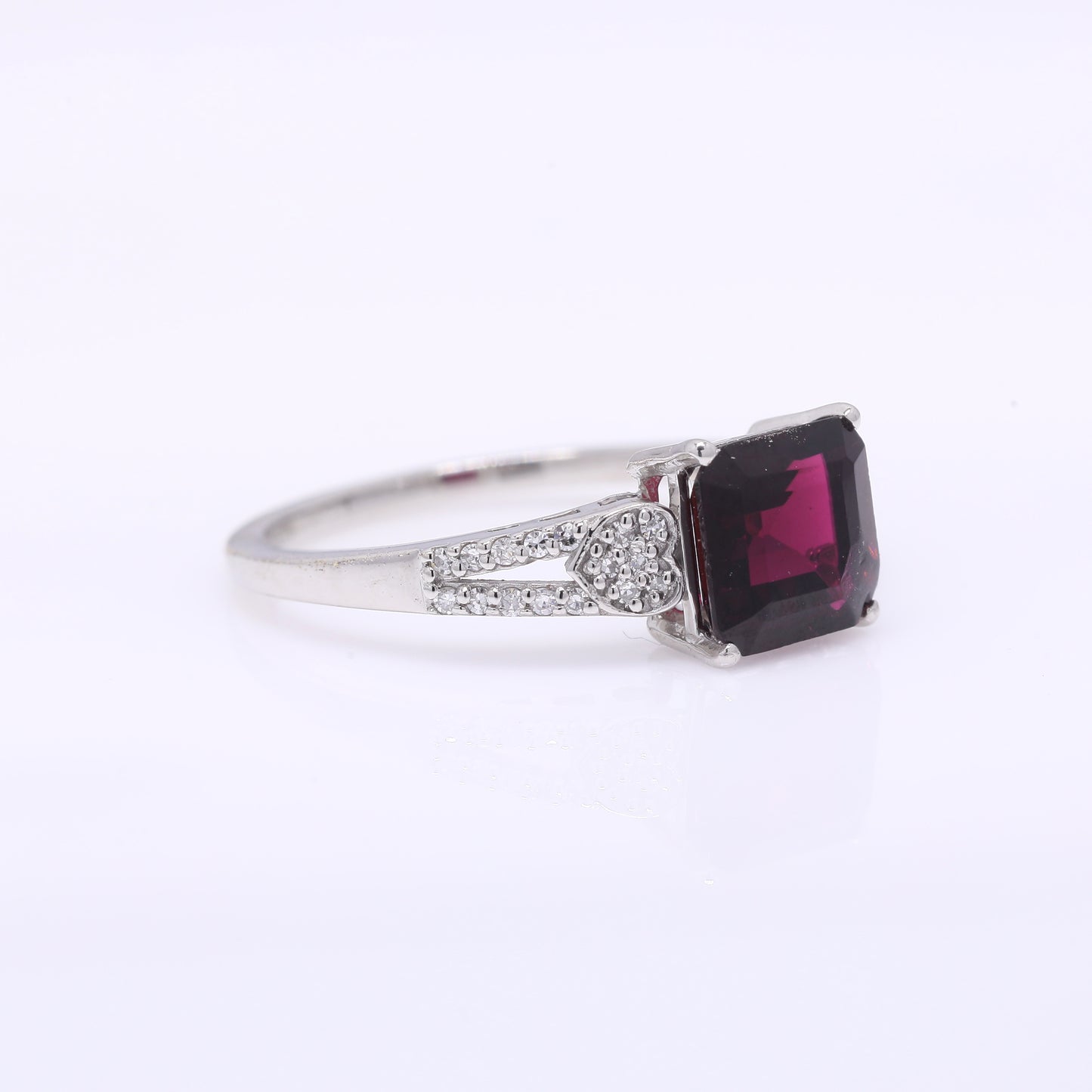 1.72 Ct Octagon Step Cut Natural Rubellite 950 Platinum Ring