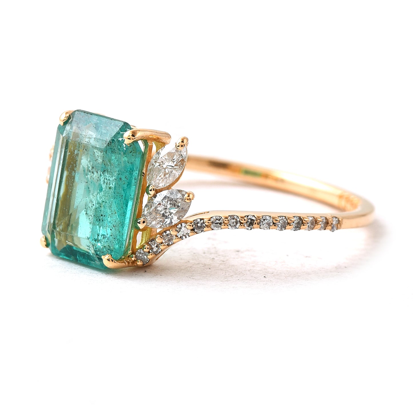 2.08 Ct Octagon Emerald 14K Gold Ring