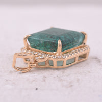 4.65 Ct Octagon Step Cut Natural Emerald 14K Gold Pendant