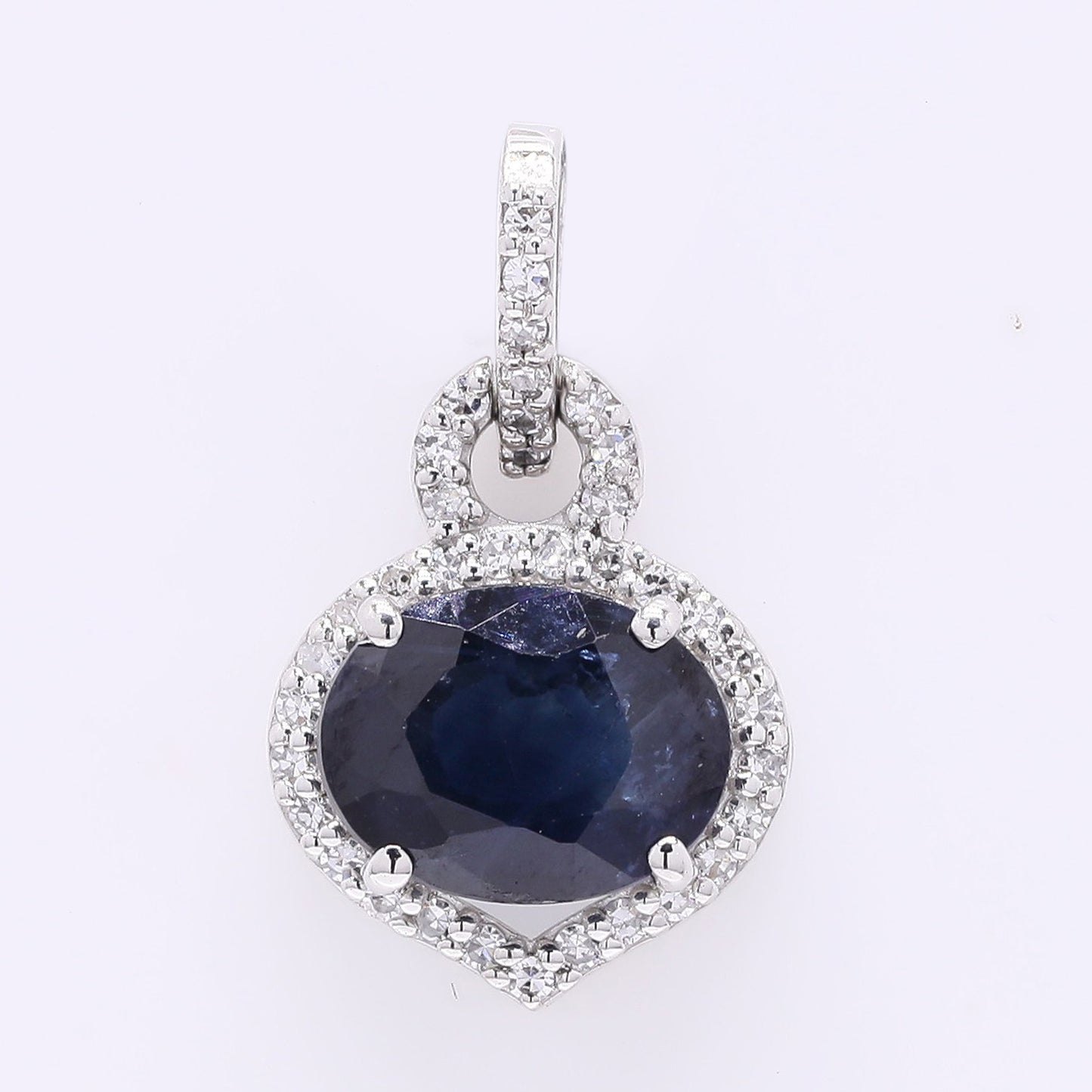 1.65 Ct Oval Mixed Cut Natural Sapphire 950 Platinum Pendant