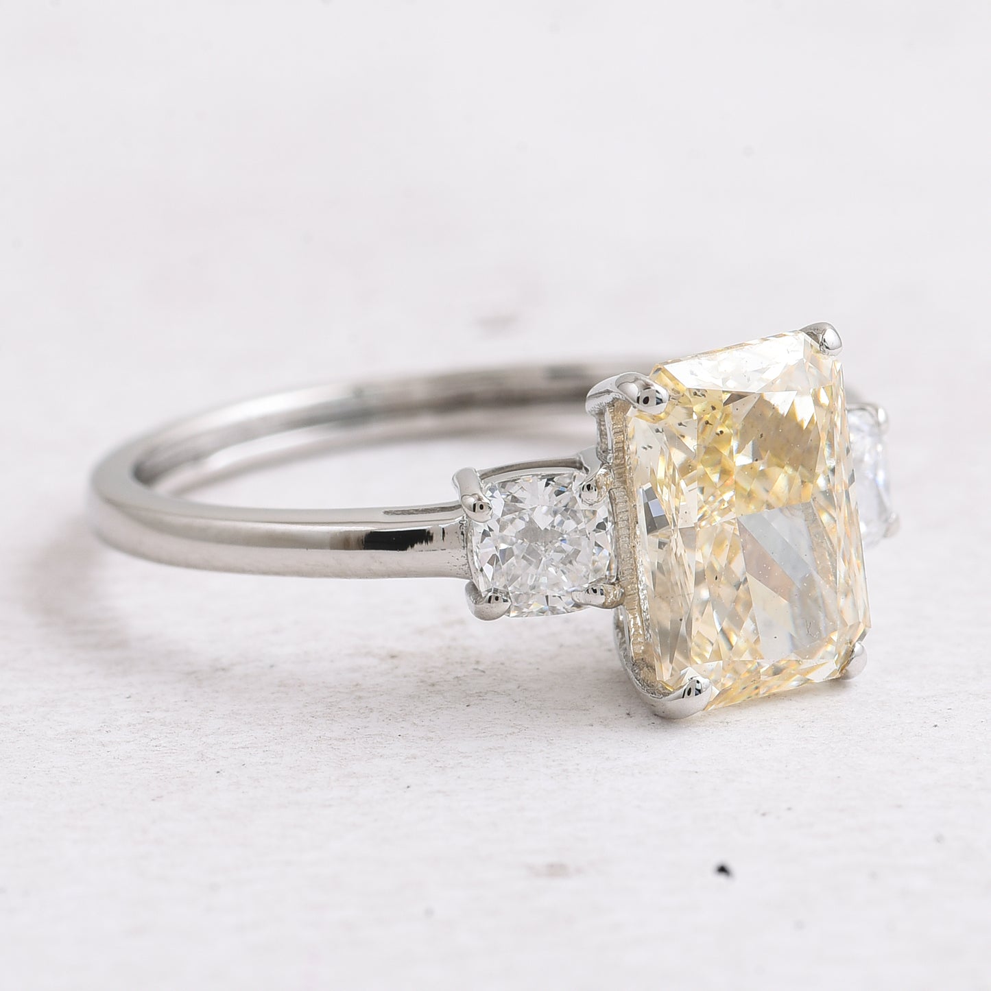 2.50 Ct Radiant Lab Grown Diamond 950 Platinum Ring