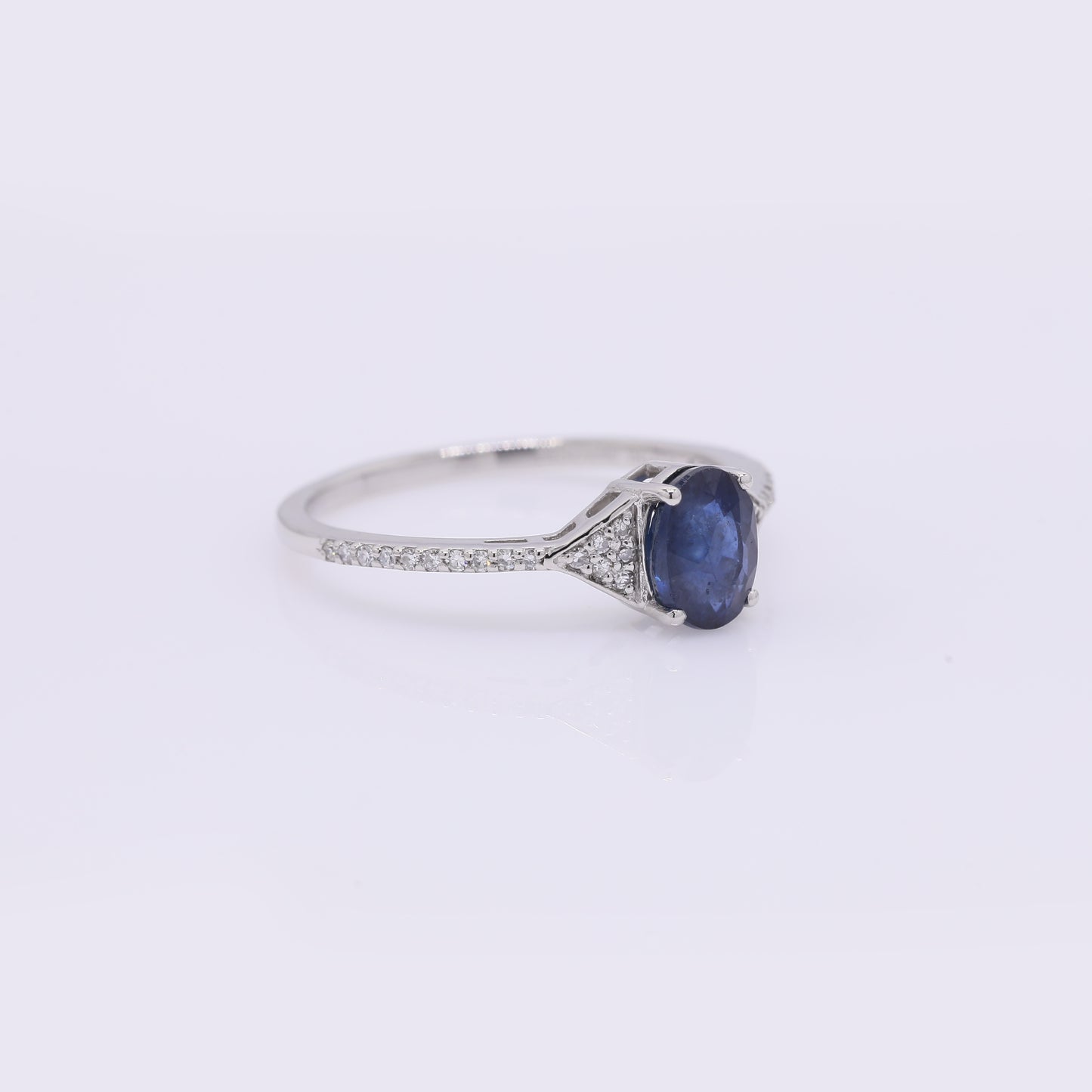 1.32 Ct Oval Mixed Cut Natural Sapphire 950 Platinum Ring
