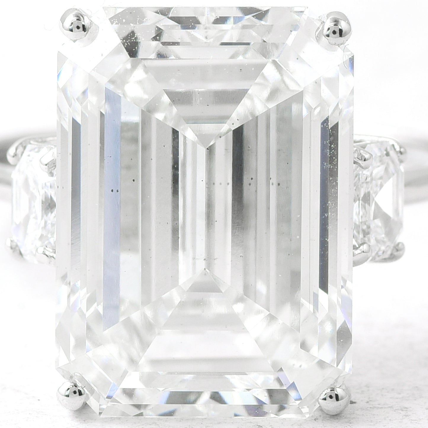 10.60 Ct Octagon Lab Grown Diamond 950 Platinum Ring