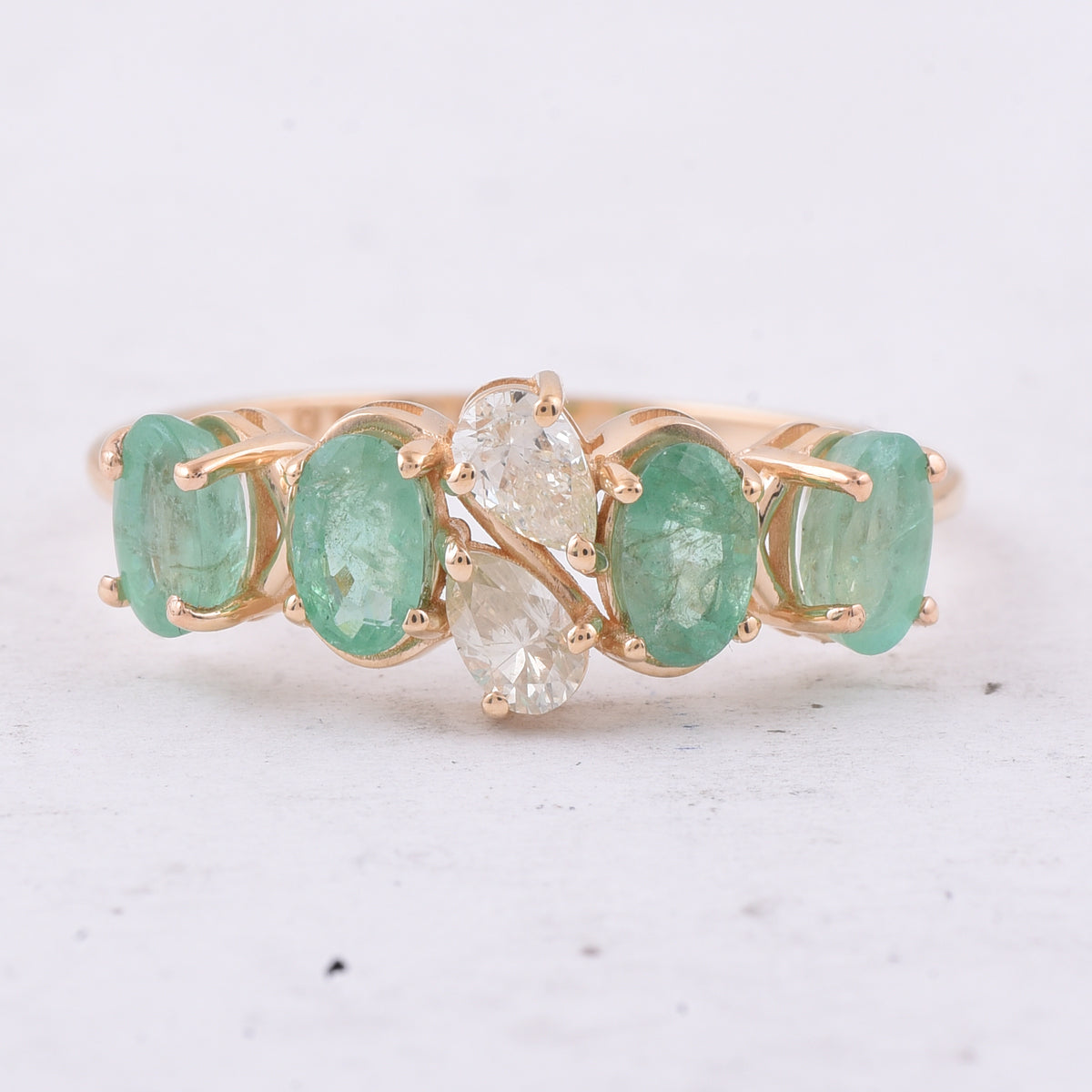 1.41 Ct Oval Natural Emerald 14K Gold Ring