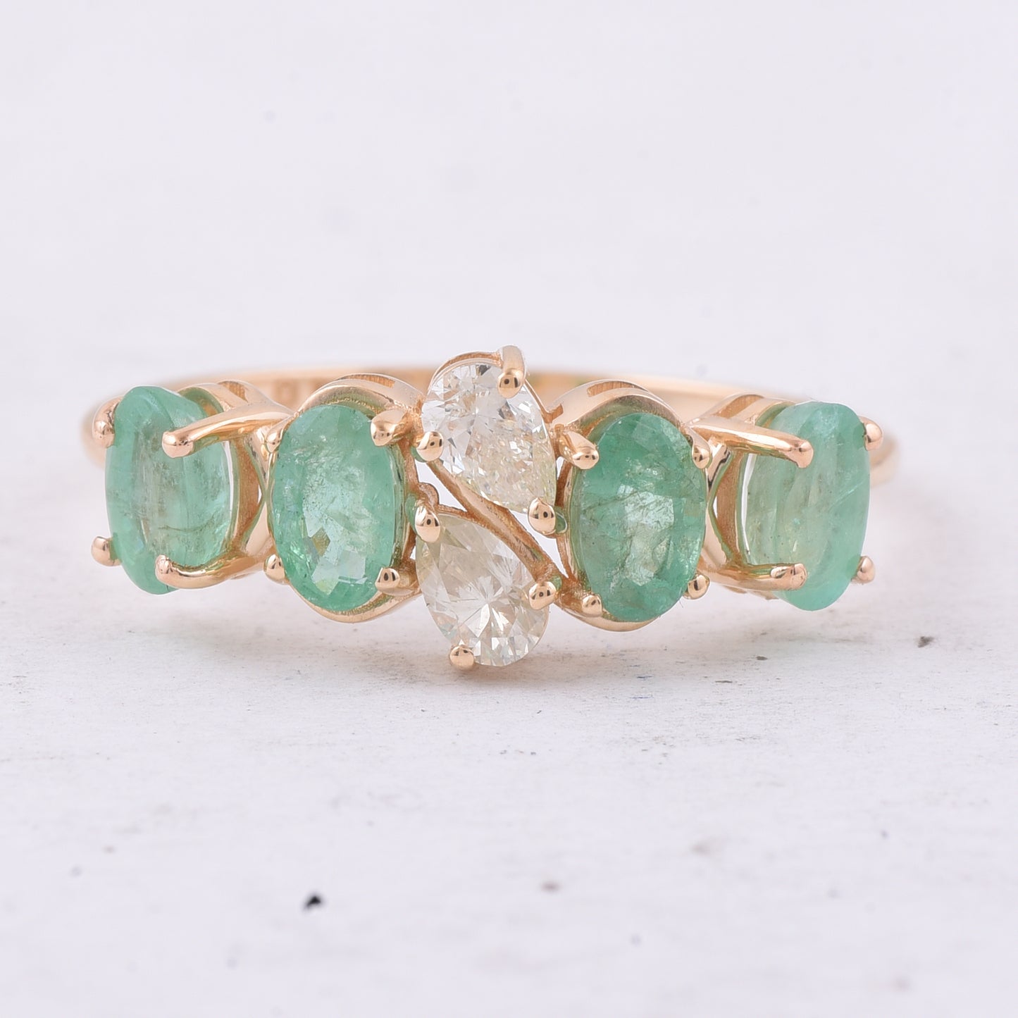1.41 Ct Oval Natural Emerald 14K Gold Ring