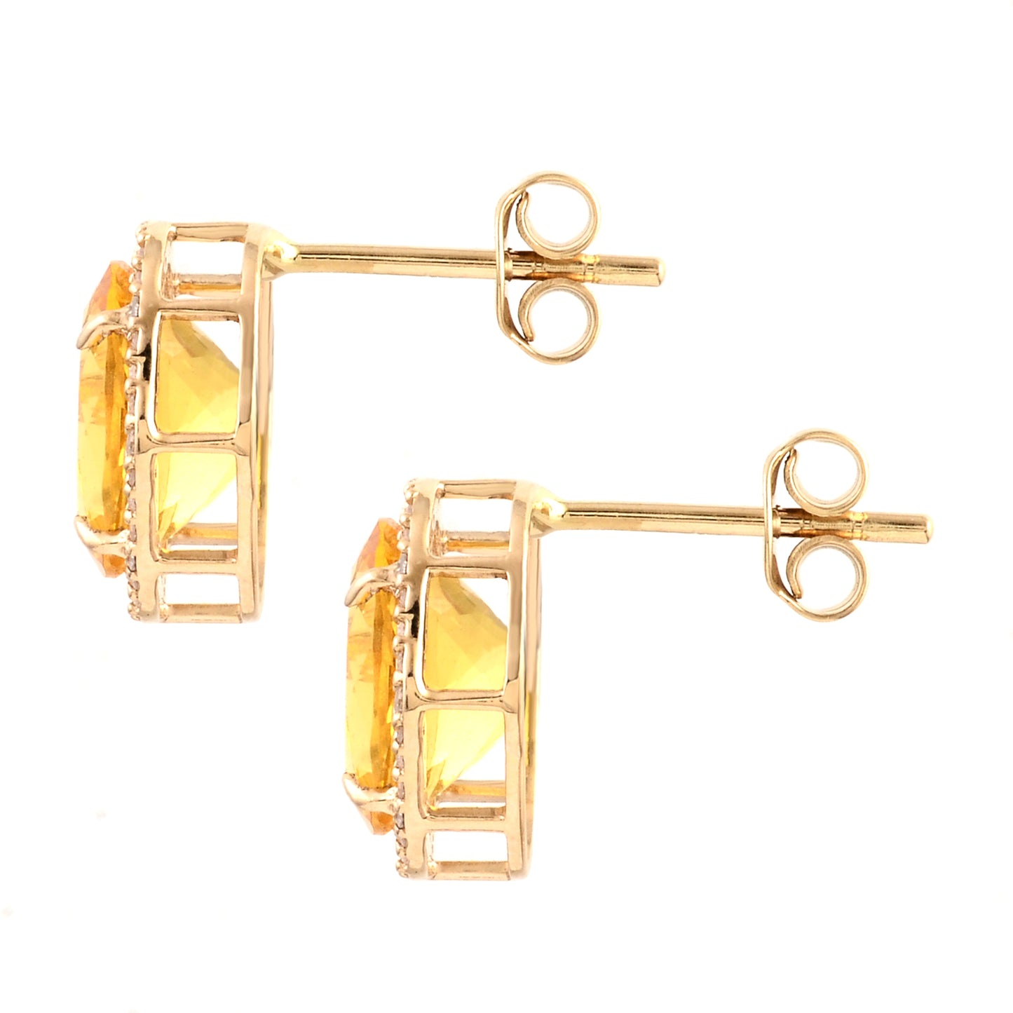 2.66 Ct Oval Mixed Cut Natural Fire Opal 14K Gold Earrings