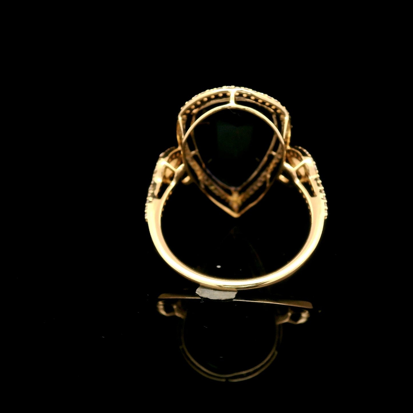 8.31 Ct Pear Mixed Cut Lab Grown Sapphire 14K Gold Ring