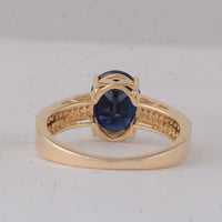 2.86 Ct Oval Sapphire 9K Gold Ring