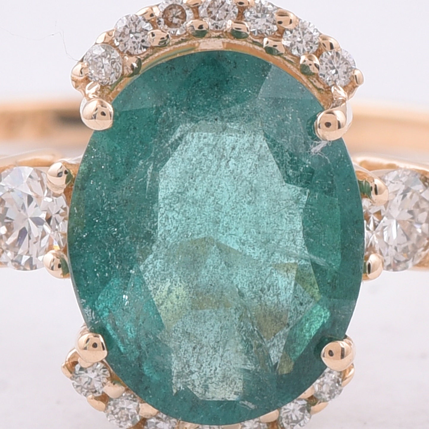1.73 Ct Oval Natural Emerald 14K Gold Ring