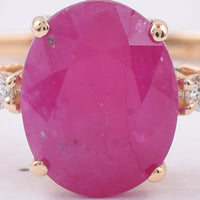 2.69 Ct Oval Natural Ruby 14K Gold Ring