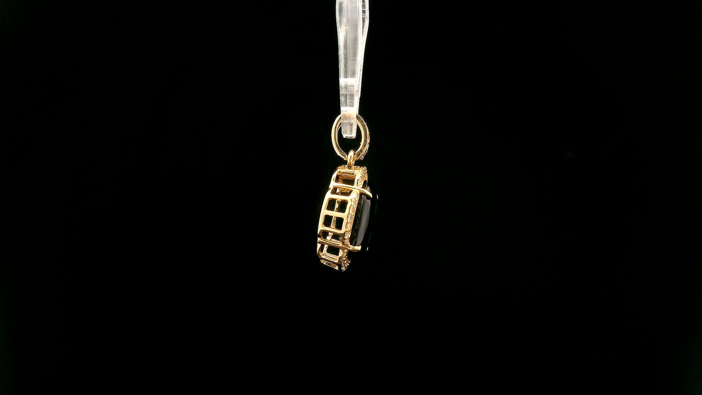 3.38 Ct Cushion Natural Sapphire 14K Gold Pendant