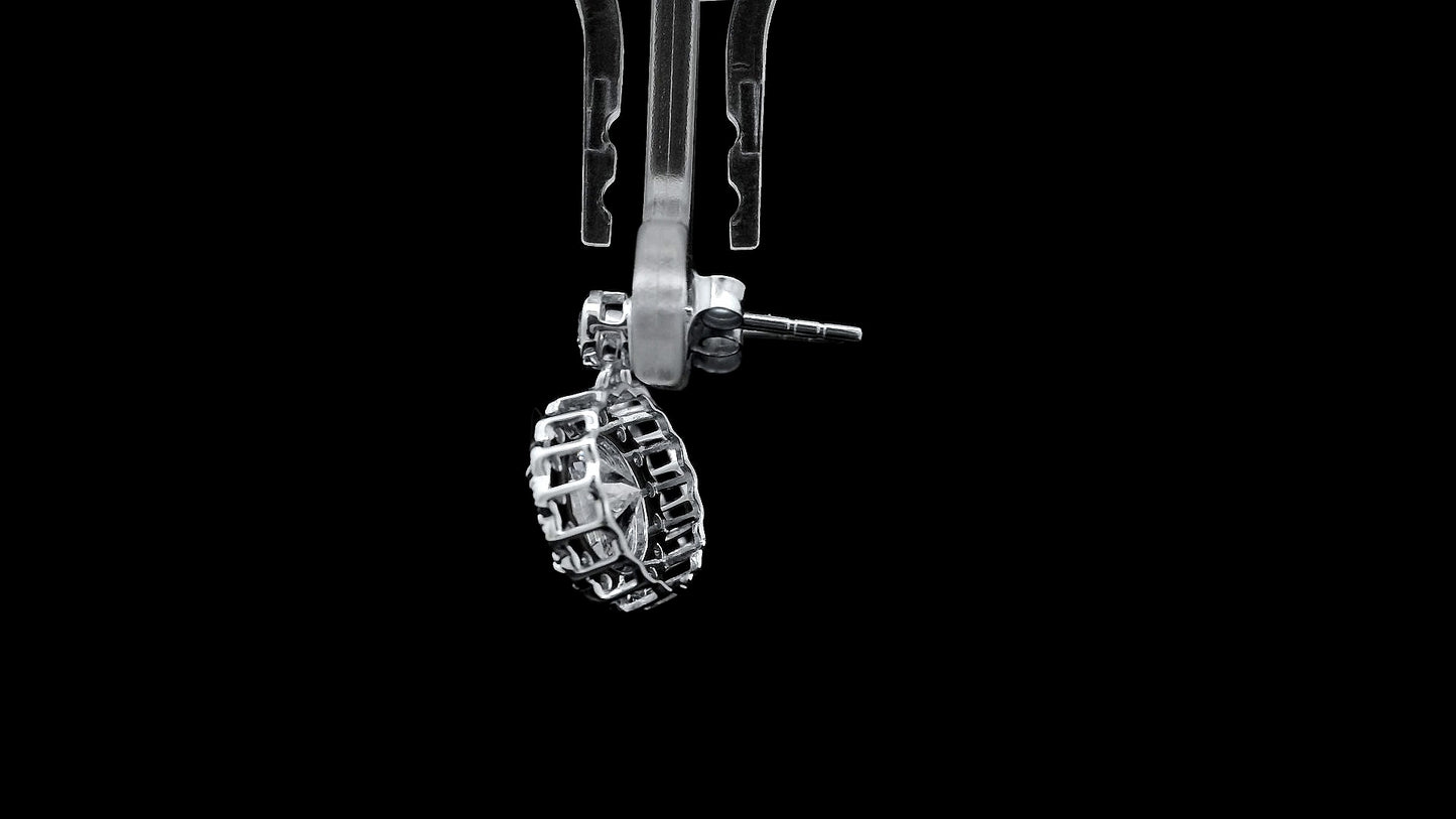3.69 Carats Lab Grown Diamond 14K Gold Earrings