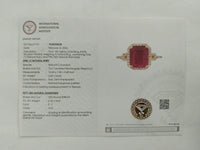 3.96 Ct Cut Cornered Rectangular Mixed Cut Natural Corundum Ruby 18K Gold Ring